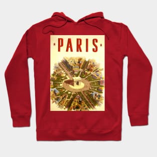 Vintage Travel Poster, Arc de Triomphe in Paris Hoodie